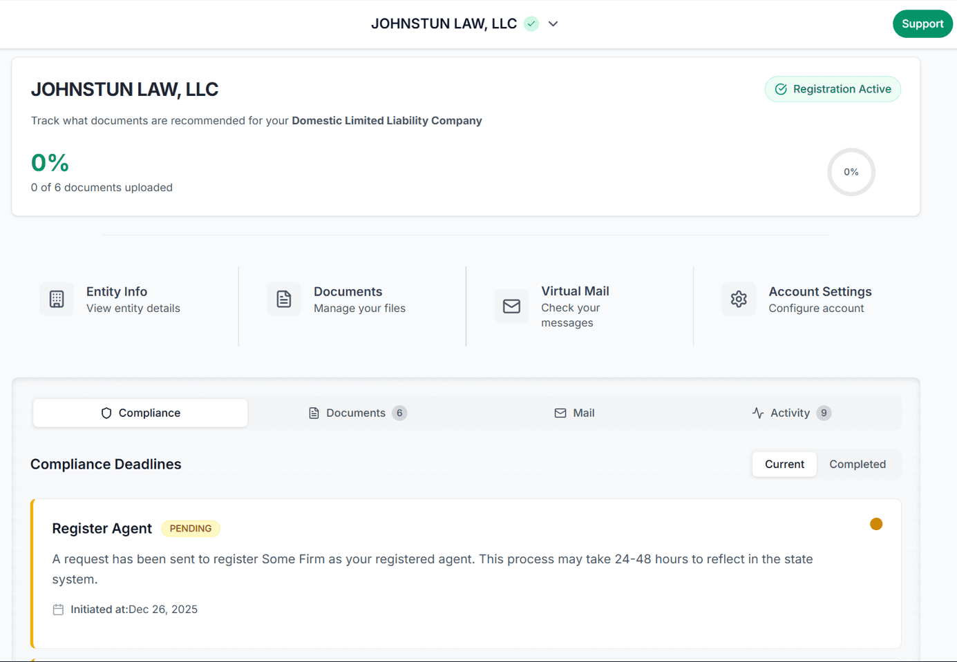 ExecLex Entity Dashboard