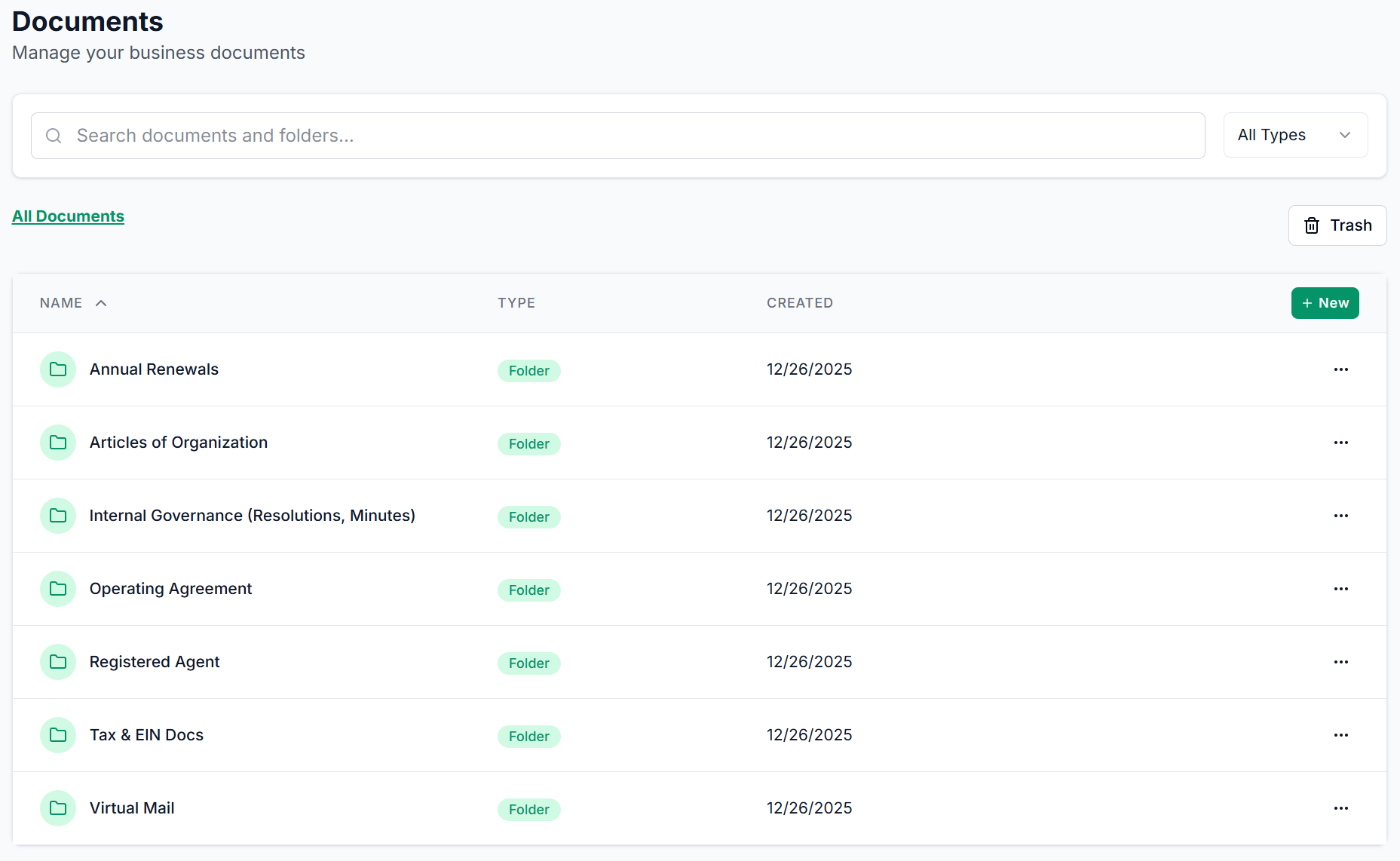 Corporate Document Management Dashboard